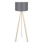 Opviq AYD-1808 Lámpara de Pie Gris y Roble